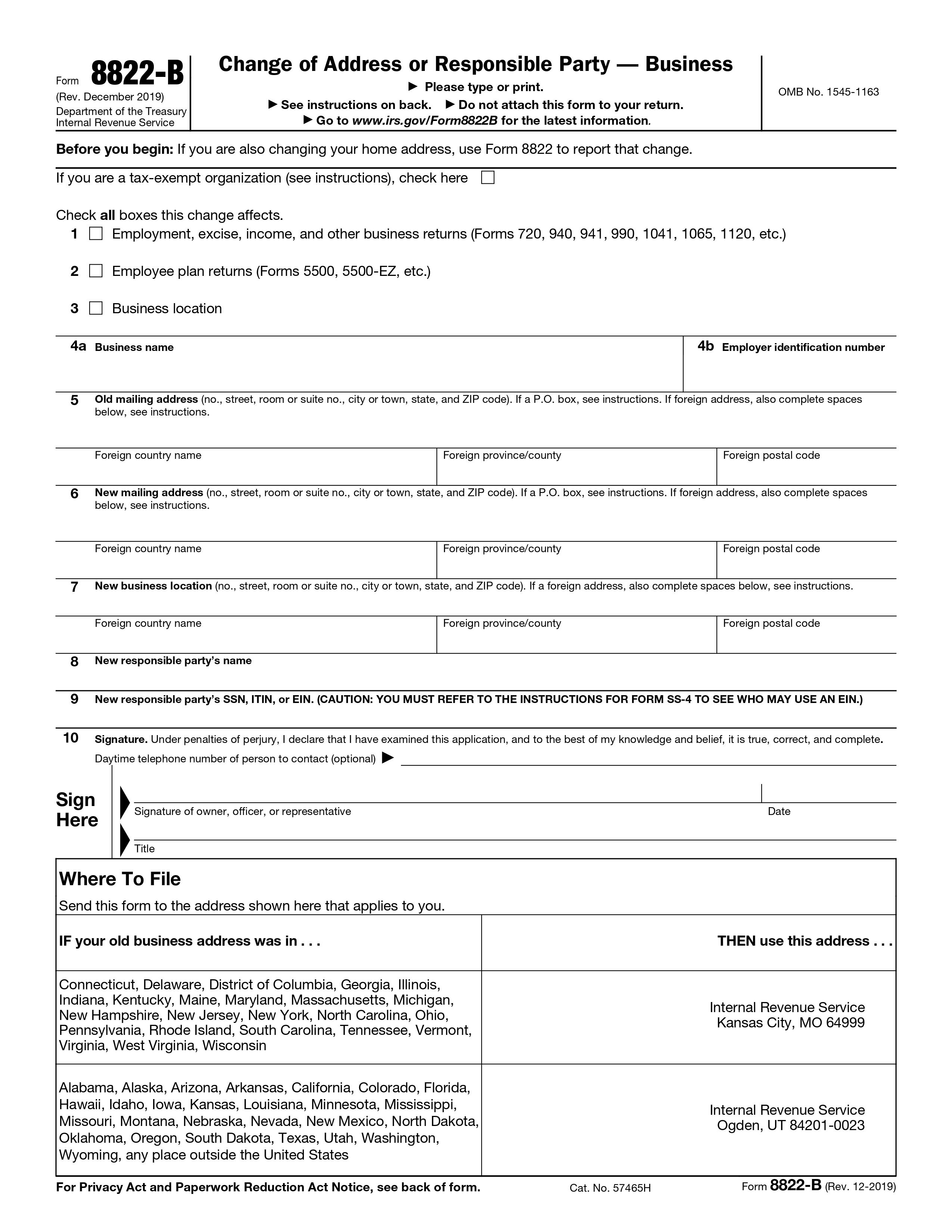 Form 8822 B How To Complete And Submit IRS Form 8822 B Form 8822 B How To Complete And Submit IRS Form 8822 B